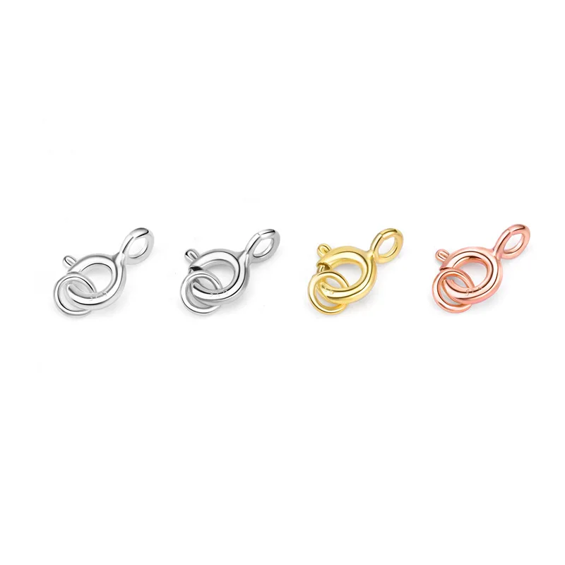 6pcs 925 Sterling Silver Color Round Claw Spring Clasps Hooks For Bracelet Necklace Connectors DIY Jewelry Making