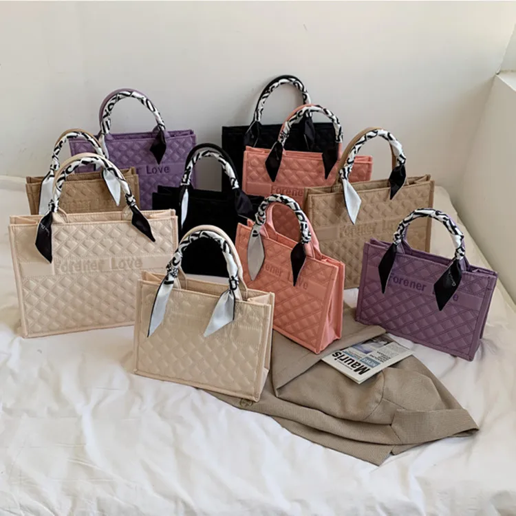 Брендовая дизайнерская стеганая женская сумка в клетку ретро-шарф через плечо