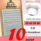 MASSCAKU 10 лотковлот новые готовые русские объемные ресницы 3d4d5d6d норковые ресницы с длинным стержнем готовые ресницы для наращивания