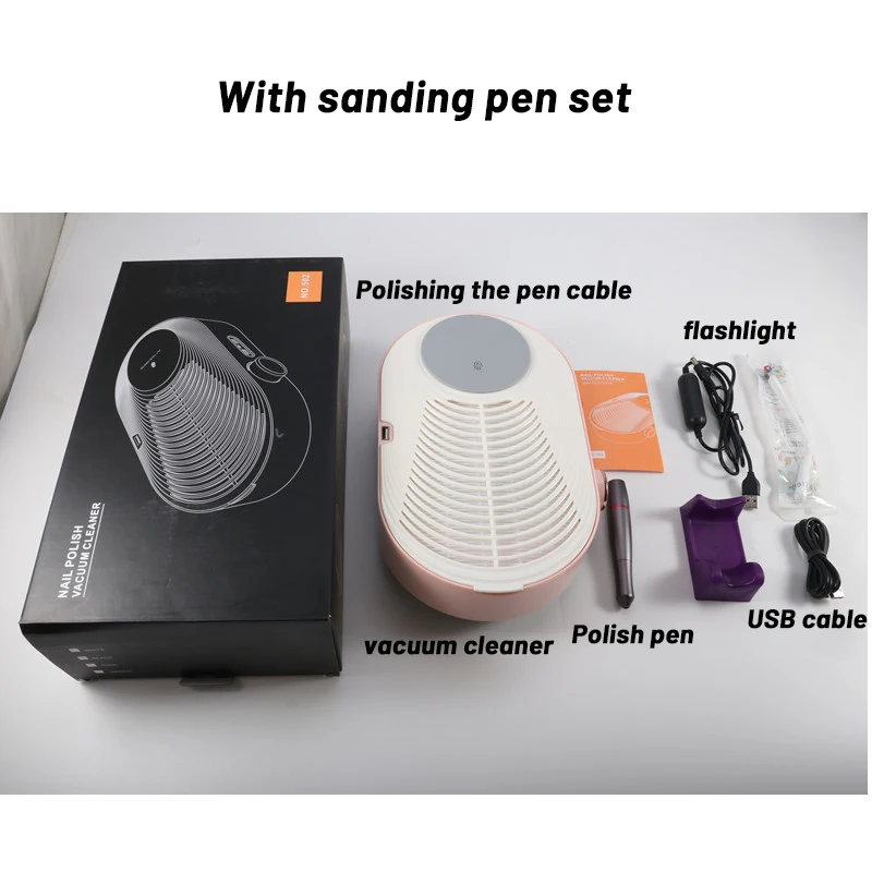 

New charging three-in-one nail drill machine polishing machine nail dust vacuum cleaner filter with lighting Multifunction