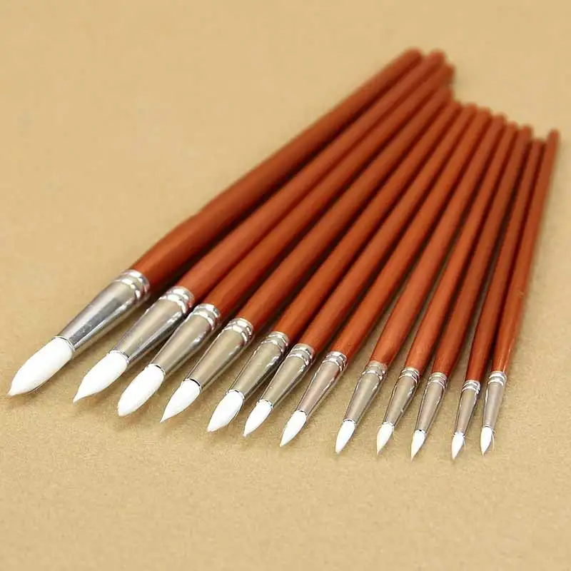 

12pcs Fine Wooden Painting Brushes Acrylic Watercolor Oil Painting Brush Professional Art Drawing Tools For Students Supplies