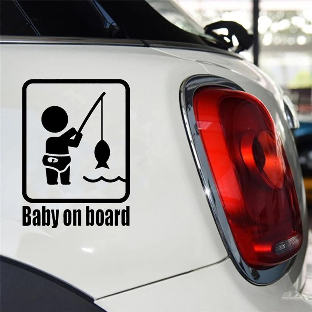 50% HOT SALES Funny Fishing Baby on Board Car Vehicle Reflective Decals Sticker Decoration | Автомобили и мотоциклы