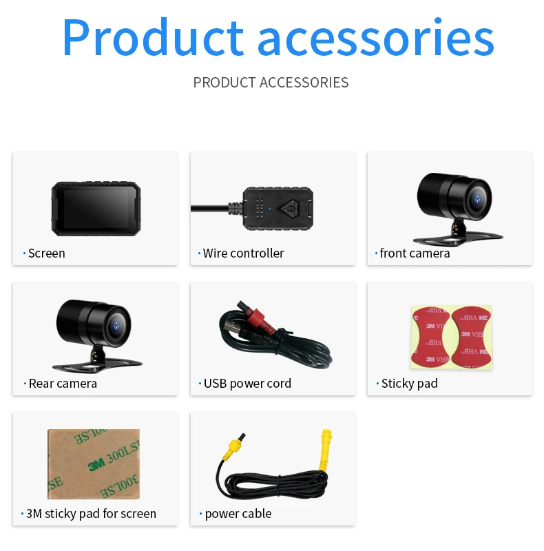 128G Hand Control Photo FHD 1080 30f 300W Camera USB Motorcycle DVR Front Rear Dual Driving Video Recorder Dash Cam Moto Bike HD |