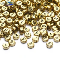 round gold colorsilver color acrylic numbers spacer beads for jewelry making diy necklace bracelet accessories
