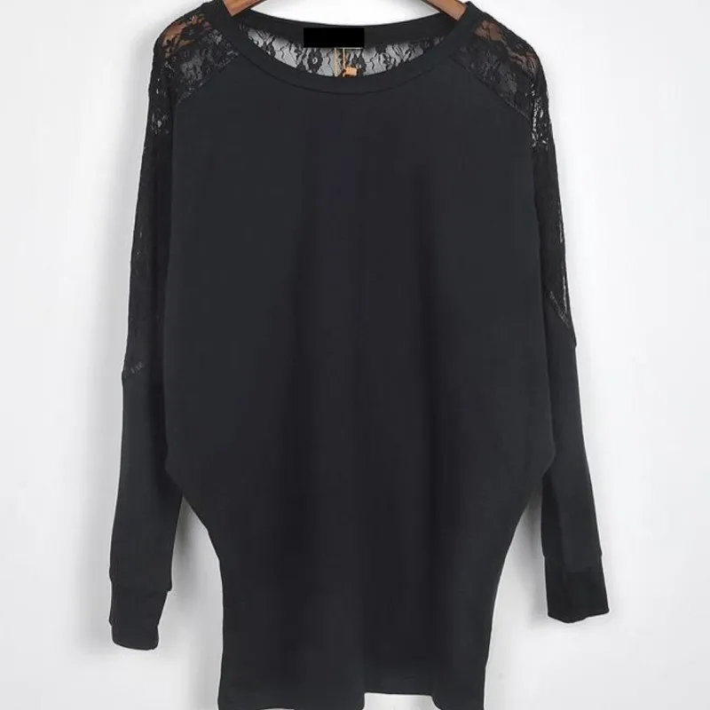 Женская трикотажная рубашка с длинным рукавом летучая мышь | одежда