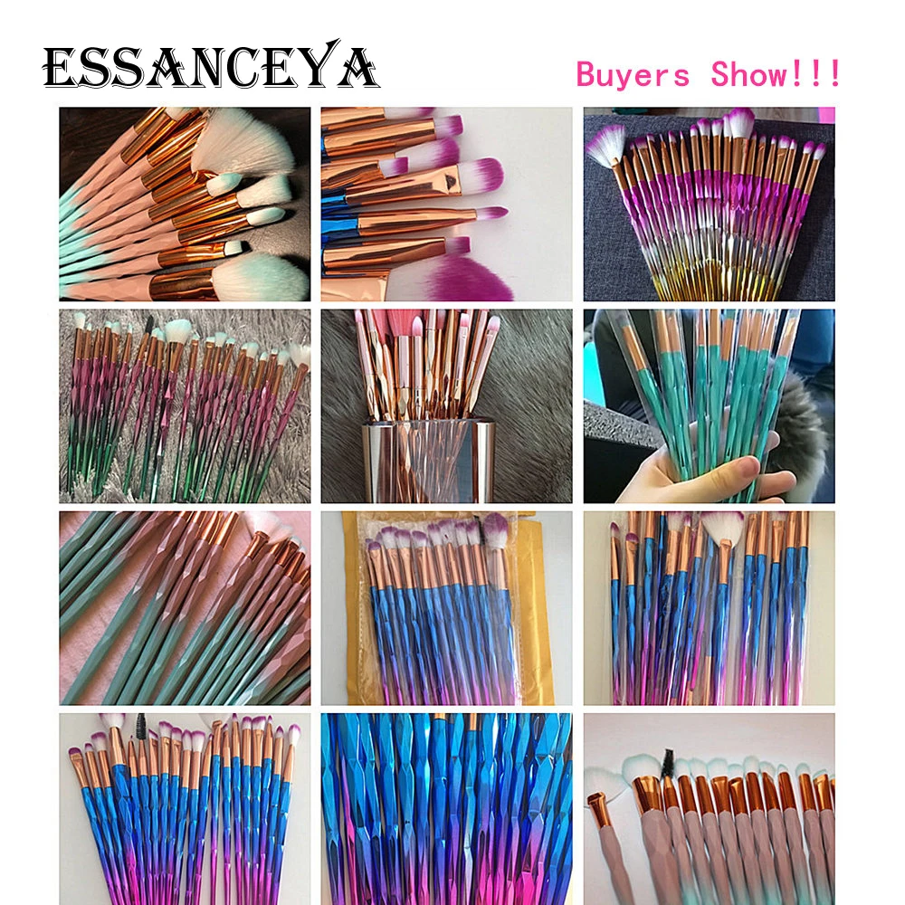 ESSANCEYA Pro, 5-20 шт., алмазные кисти для макияжа, набор, пудра, Тональная основа, румяна, тени для век, губ, косметика, красивые кисти для макияжа, инструменты