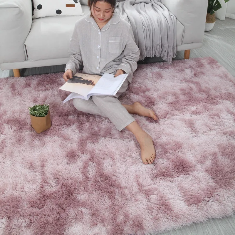 

Mottled Tie-dye Gradient Carpet Living Room Coffee Table Mat Gradient Thick Floor Rug Soft Skin Blanket Encryption Thick Mat