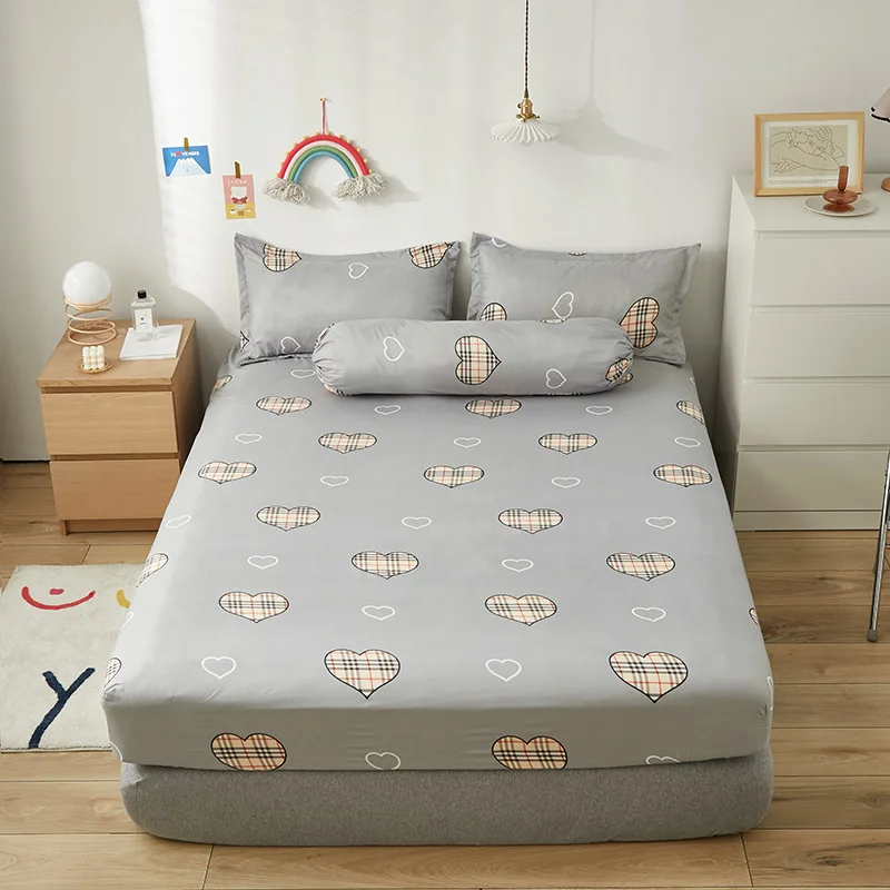 

Children Cartoon Fitted Sheet with Elastic Bands Non Slip Dustproof Mattress Protector Covers for Queen Bed 120/150/180/200cm