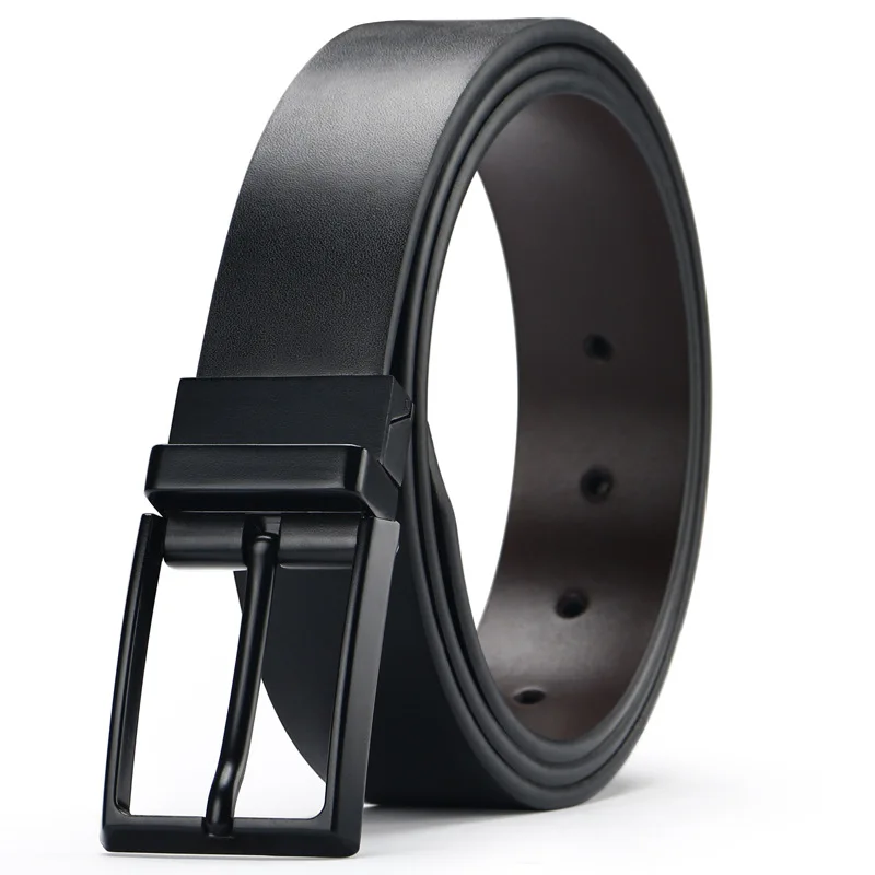 

Mans Leather Belts Skull Smooth Buckle Luxury Leather Belt Male Casual PU Leather Designer Belts