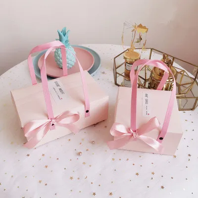 

Creative Gift Box Marble Paper Bag Nougat Cookies Tote Bags Wedding Chocolate Cake Packing Paper Boxes Party Supplies