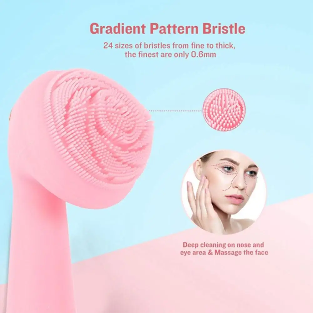 

Electric Silicone Brush USB Face Brush Cleansing Waterproof Pore Sonic Skin Cleansing Cleanser Vibration Massager Deep I9E7