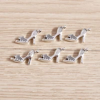 20pcs 1811mm retro silver color cute high heel charms for making drop earrings pendants necklaces keychain diy jewelry findings