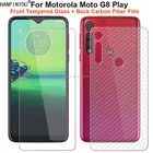 Для Motorola Moto G8 Play 1 комплект = мягкая задняя пленка из углеродного волокна, наклейка на кожу + ультратонкое закаленное стекло, защита для переднего экрана