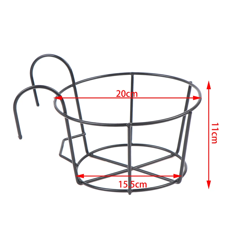 

Garden Hanging Plant Iron Rack Wall Balcony Round Flower Pot Rack Fence Railing
