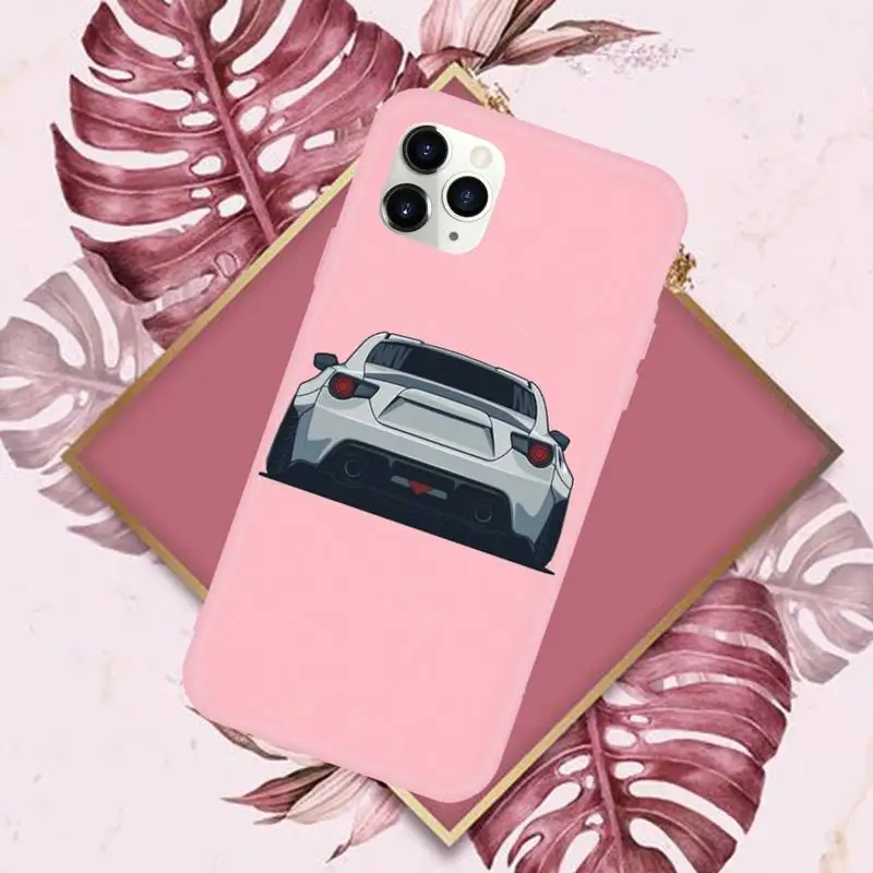 

Sports Cars Male Men Phone Case Pink Candy Color for iPhone 11 12 mini pro XS MAX 8 7 6 6S Plus X SE 2020 XR