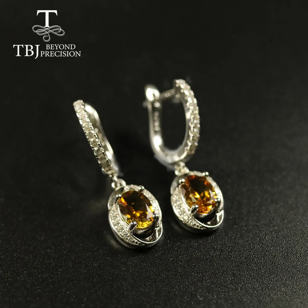 TBJ, дизайн турмалиновые серьги натуральный драгоценный камень с 925 стерлингового серебра Простые Модные ювелирные изделия для женщин как подарочная коробка