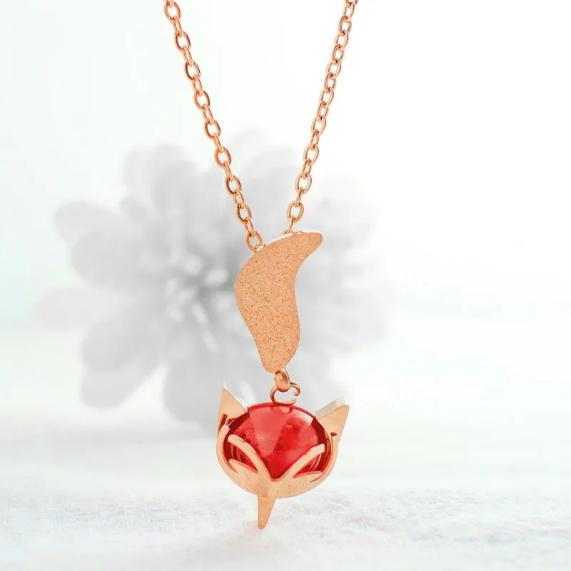 Женское ожерелье с подвеской из циркона розовое золото ювелирное изделие