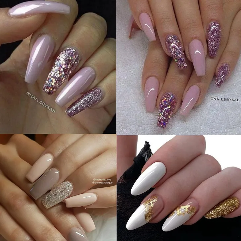 

UR SUGAR 7.5ml Gel Nail Polish Semi Permanent Silver Laser Champagne Glitter Sequins Sparkling Soak Off UV LED Gel Polish