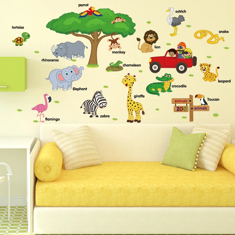 

Animal tree Wall Sticker Pvc Wall Art Stickers Fashion Wallsticker For Home Decor Living Room Wall Stickers Waterproof Wallpaper
