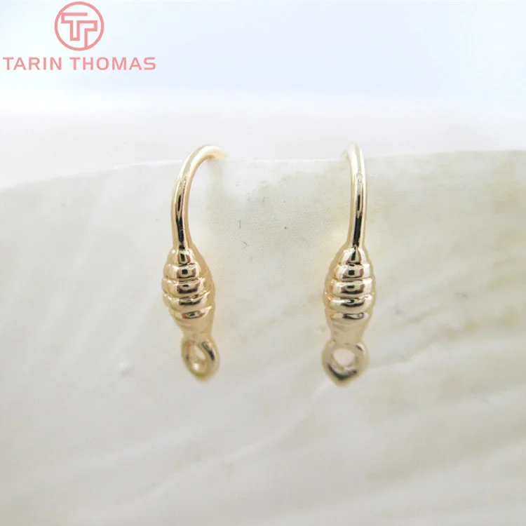 (33206)10PCS Height 13MM 24K Champagne Gold Color Plated Brass Earring Hooks Jewelry Findings Accessories | Украшения и
