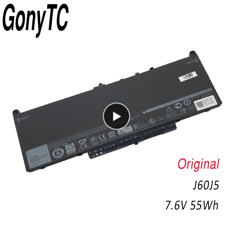 Оригинальный аккумулятор для ноутбука J60J5 7 6 В 55 Втч MC34Y 242WD 1W2Y2 планшета Dell Latitude E7270