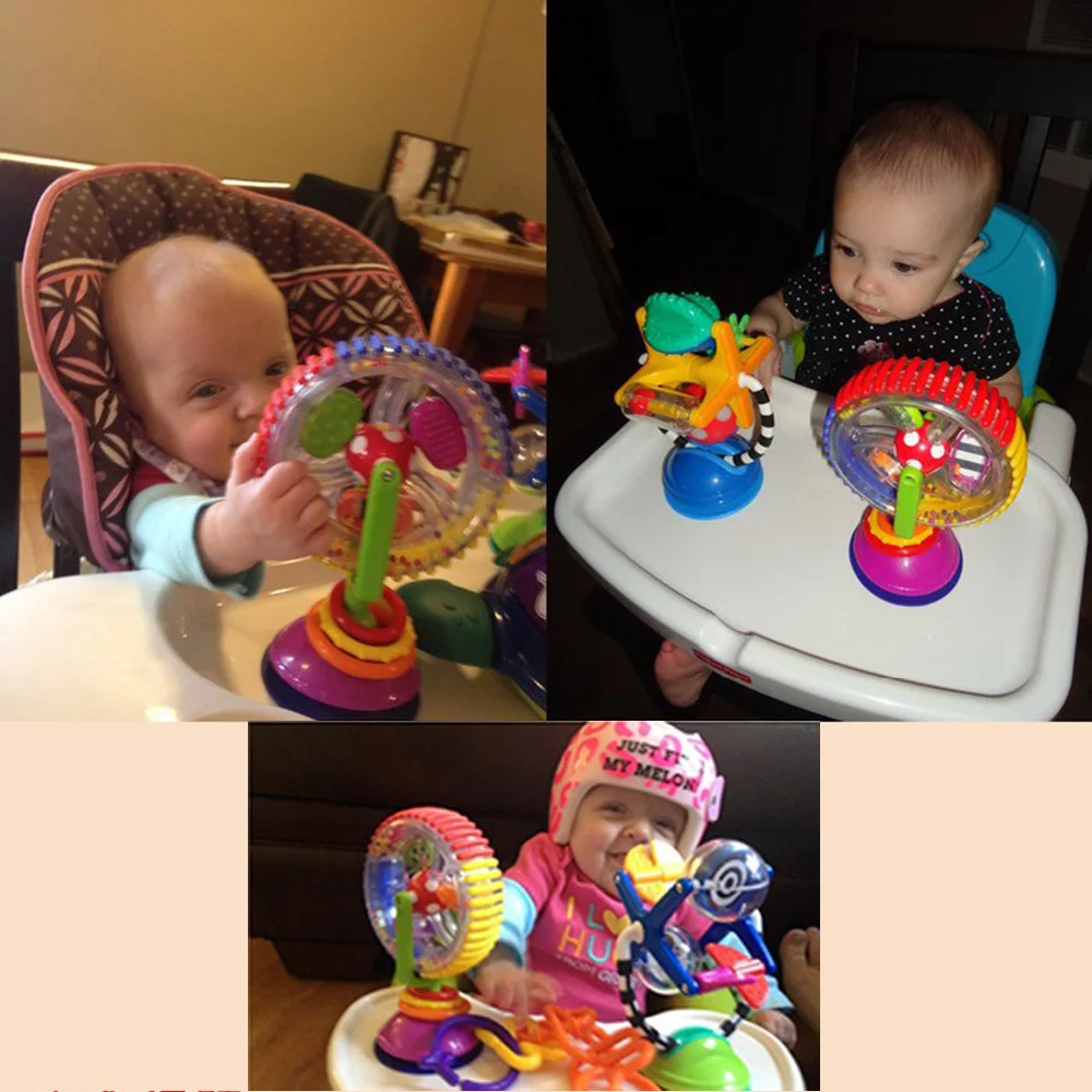 Детские игрушки-погремушки трехцветная модель вращающаяся ветряная мельница