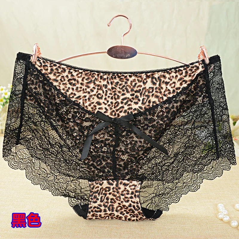 Sold by 6pcs/lot high quality New Leopard Feminine Transparent Lace Surface underwear