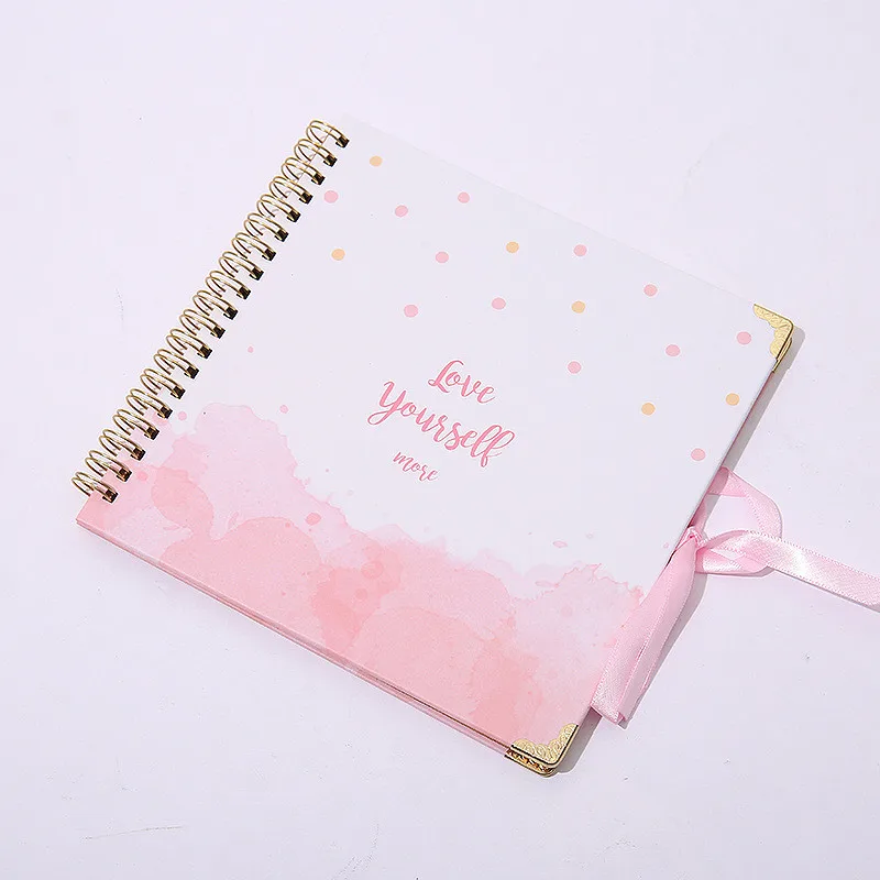 Baby Growth Record Photo Album Elegant Picture Storage Album Memory Picture Book For Kids Ribbon Decorate Cardboard Scrapbook