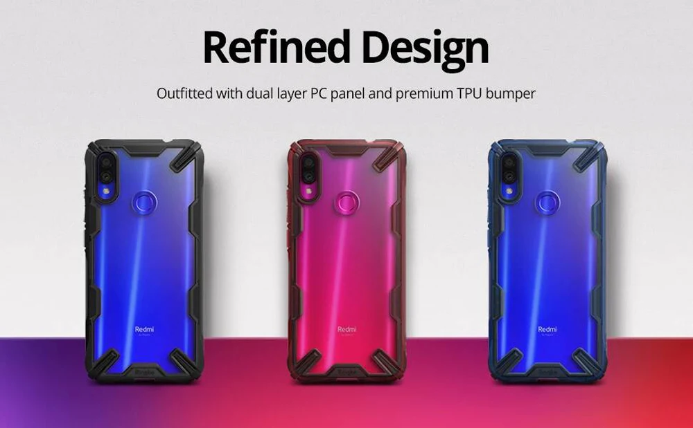 Ringke Fusion X для Xiaomi Redmi Note 7 Чехол прозрачный жесткий PC задняя мягкая TPU рамка чехол