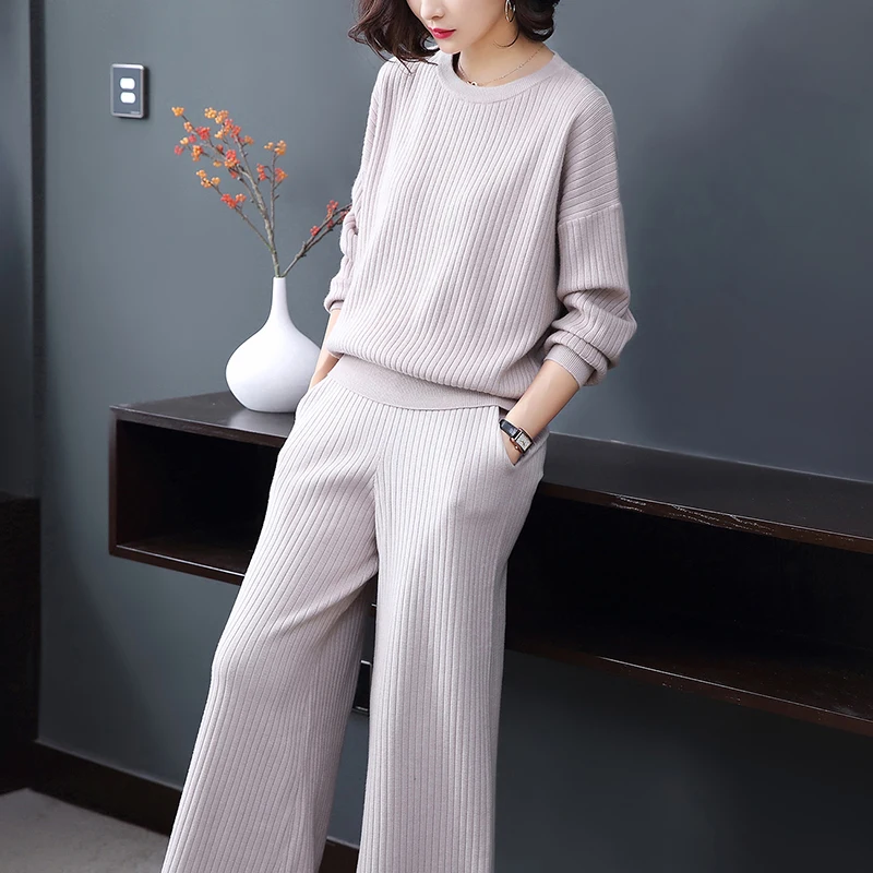 Женский комплект из 2 предметов повседневный двух женский модный Трикотажный