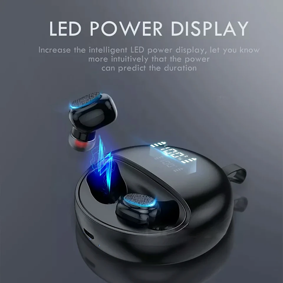 Беспроводные наушники Bluetooth 5 0 светодиодный дисплей TWS беспроводные с сенсорным