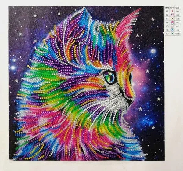 EverShine DIY Diamond Painting Special Shaped Cat Colorful Picture Of Rhinestone Embroidery Animals Cartoon Home Decor | Дом и сад