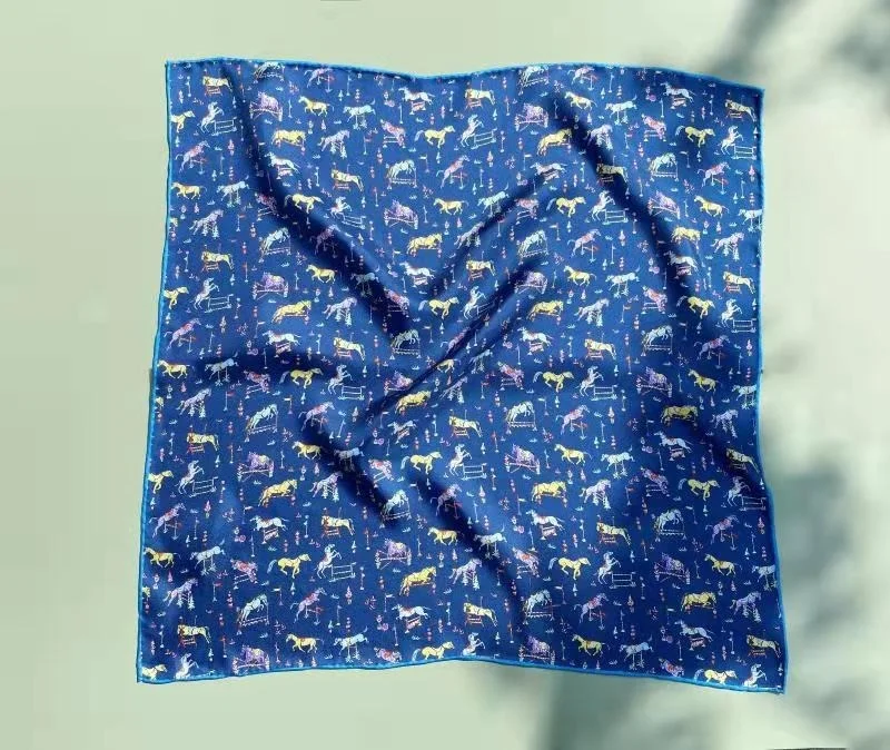 

53*53CM Silk Scarf Female Mulberry Silk Silk Small Square Scarf Temperament Scarf Decoration Small Scarf Tied Bag Silk Scarf