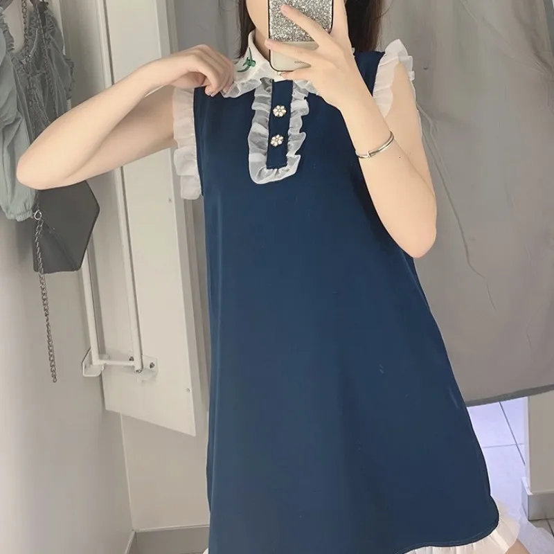 2020 летнее шикарное женское платье с оборками для девочек вышитым воротником без