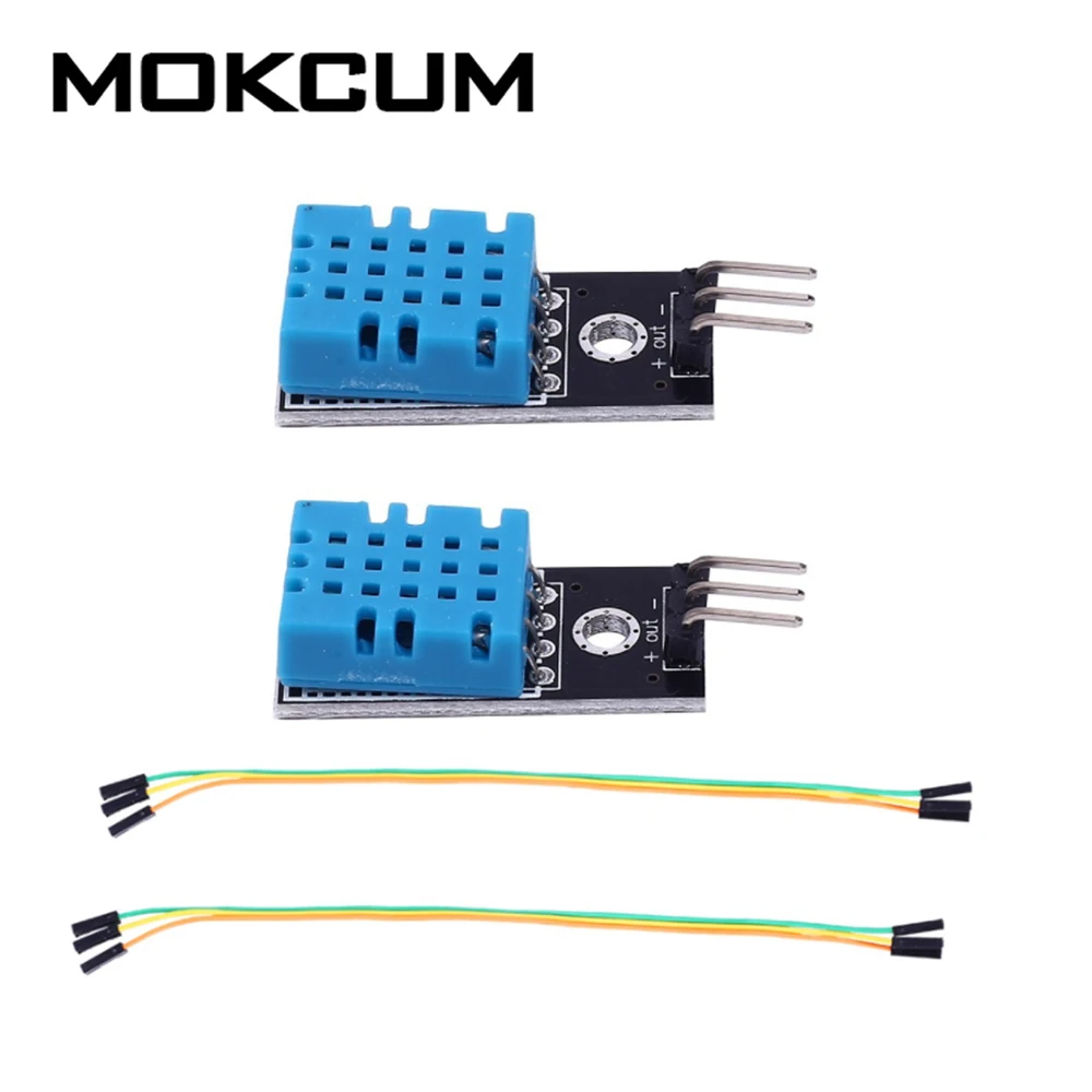 

Temperature and Humidity Module DC 3.3V-5V DTH11 Sensor Board with 20cm 4P Dupont Line Temperature Humidity Sensor
