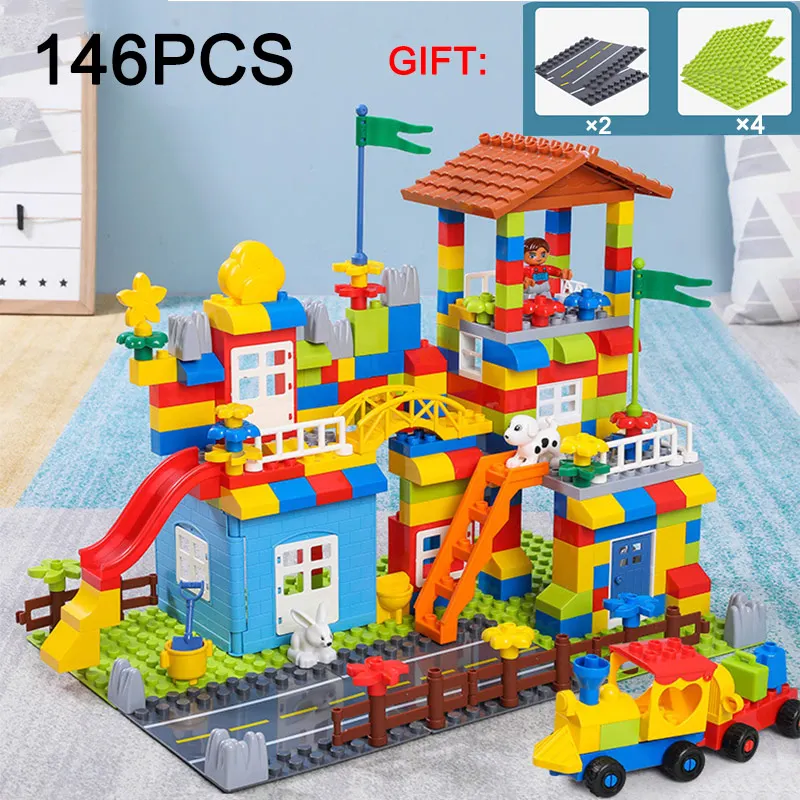 

52-143PCS Marble Race Run Maze Balls Building Blocks Jungle Adventure Track Brick Compatible Duploed Toys For Kid