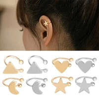 hot sales korean style heart star triangle moon ear cuff clip ons earrings girls jewelry wholesale dropshipping new arrival