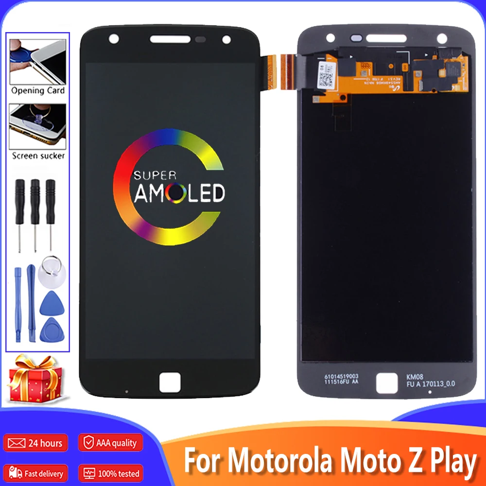 ЖК дисплей AMOLED 5 дюйма для Motorola Moto Z Play сменный сенсорный экран MOTO XT1635 02 LCD|Экраны