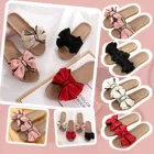 Модные пляжные тапочки для дома и улицы, обувь для женщин, летние льняные женские тапочки с бантом, сандалии без застежки, обувь #4