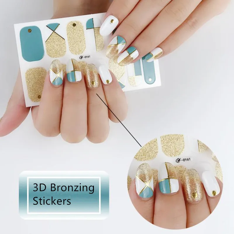 

1Sheet Glitter Series Powder Fashion Trend Nail Art Stickers Collection Manicure Beauty Nail Polish Strips Wraps for Party Decor