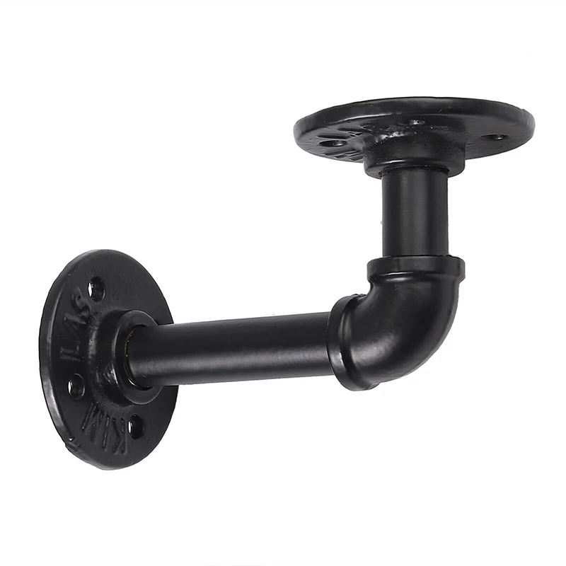 

4Pcs Black Iron Industrial Pipe Shelf Bracket Holder Rack L Bracket Vintage Retro Wall Floating Shelf Home Decor Storage Holders