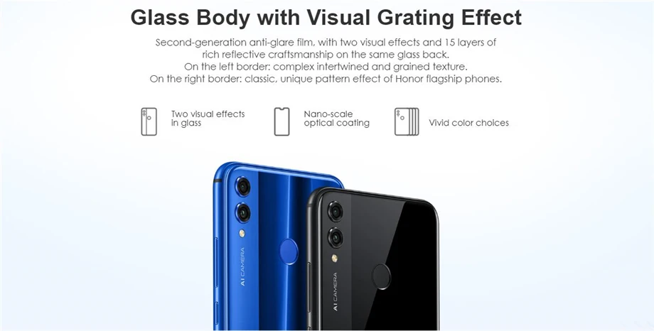 Honor 8X Kirin 710 Восьмиядерный 6,5 ''20MP& 2MP& 16MP 3400 mAh ram 6GB rom 64GB распознавание лица отпечаток пальца