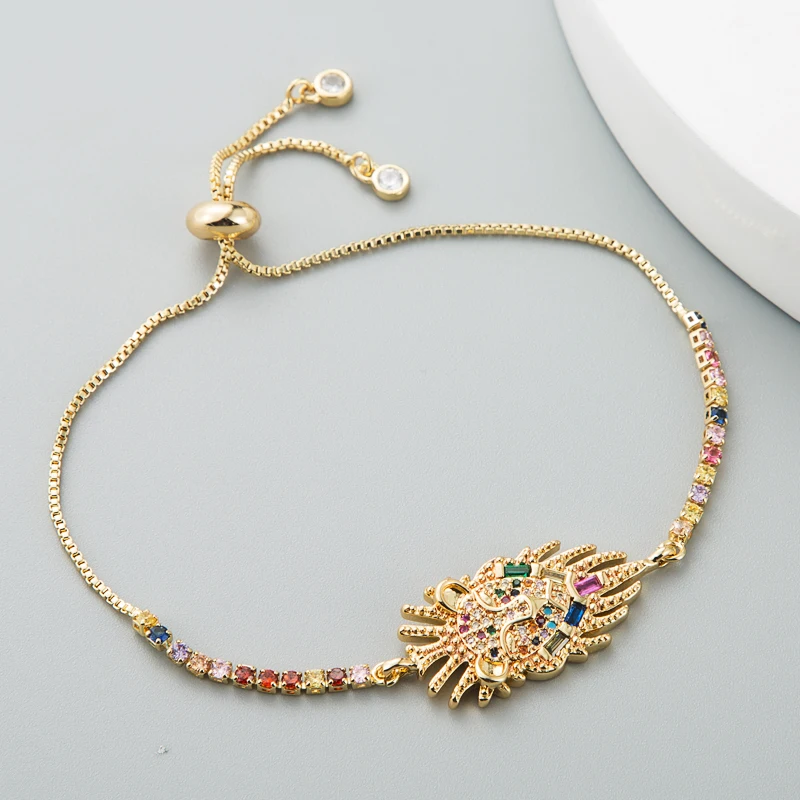 2020 новый дизайн модный браслет золотого цвета и для женщин простой голова льва