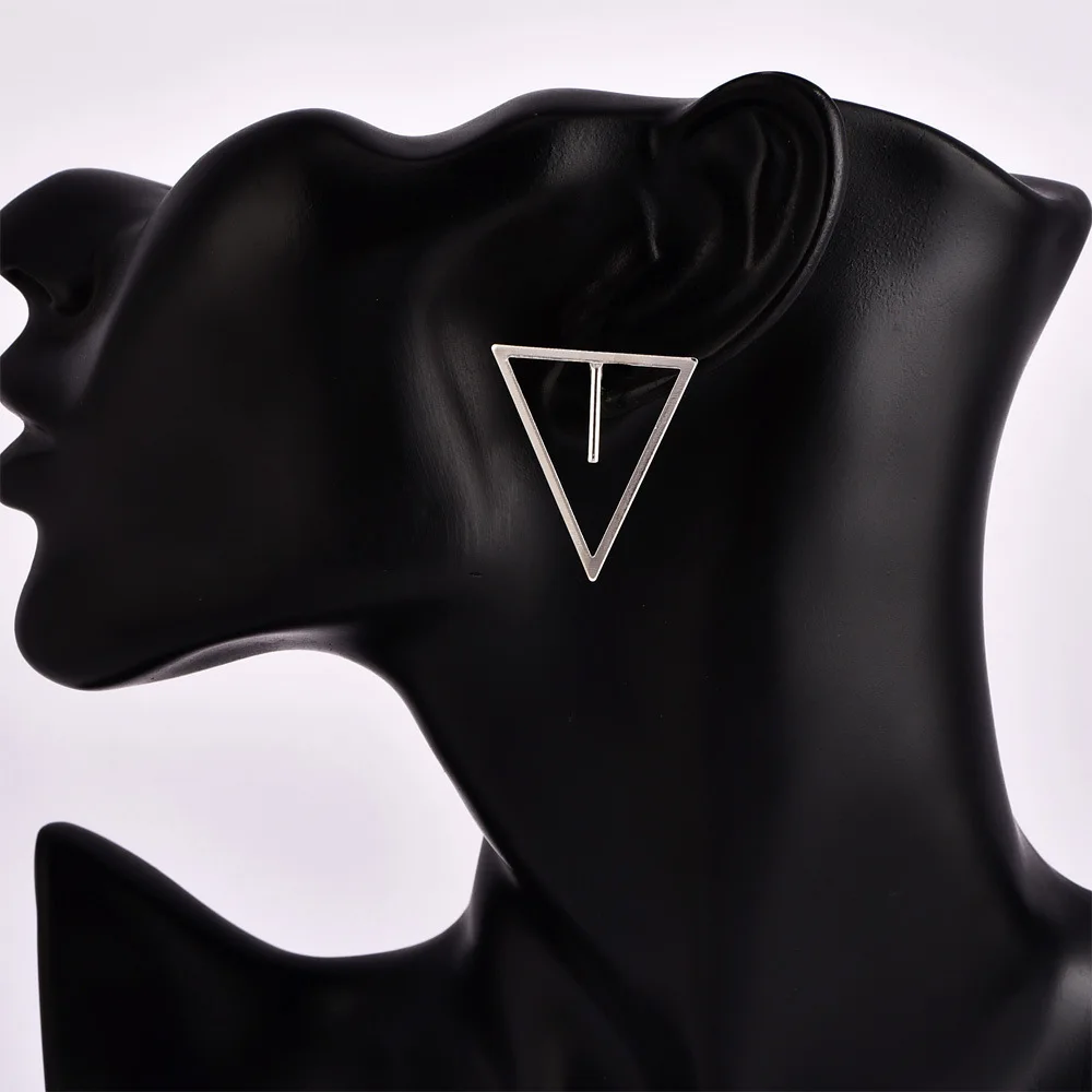 

WANGAIYAO popular personality new fashion simple personality trend triangle rear earrings women's earrings earrings