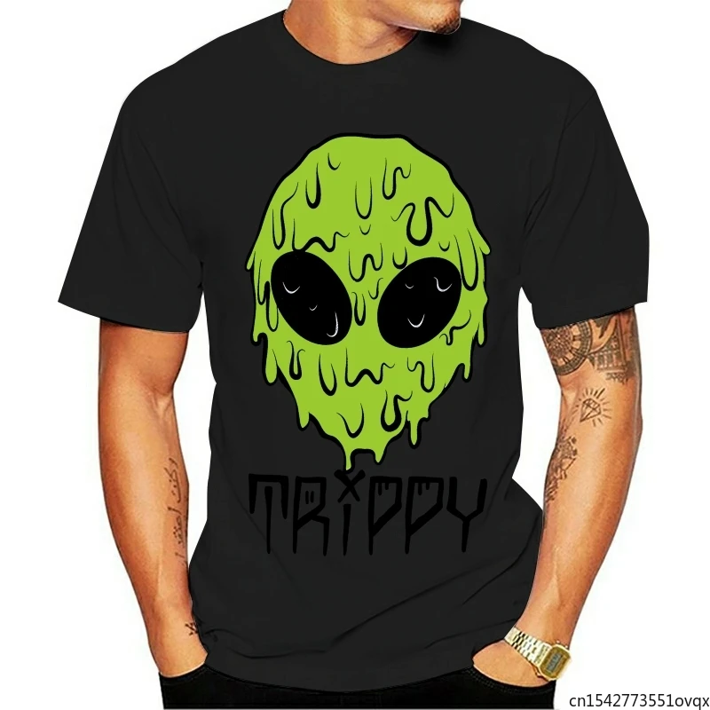 

T Shirt Men Trippy Alien Short Sleeve T- Shirt Printed S Funny Novelty Four Seasons Stretch & Spandex Short Unisex Tee