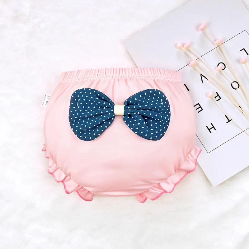 Детское нижнее белье хлопковые однотонные детские трусики милый большой бант