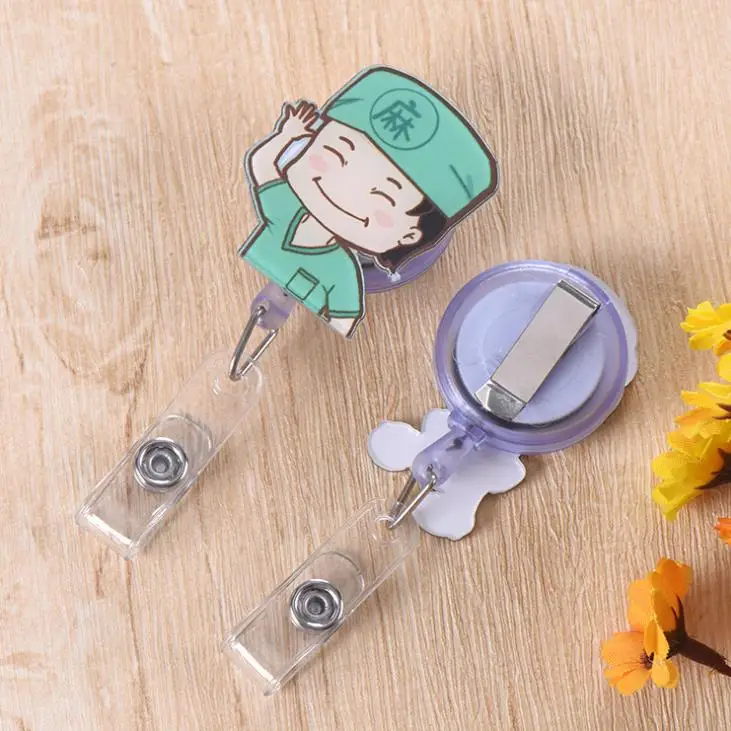 1 шт. мультяшный мини выдвижной значок катушка держатель для карт медсестры