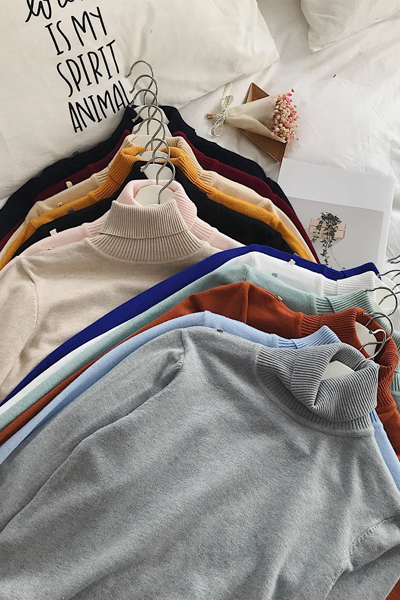 Мужской свитер мужской зимний пуловер джемпер с высоким воротом Белый