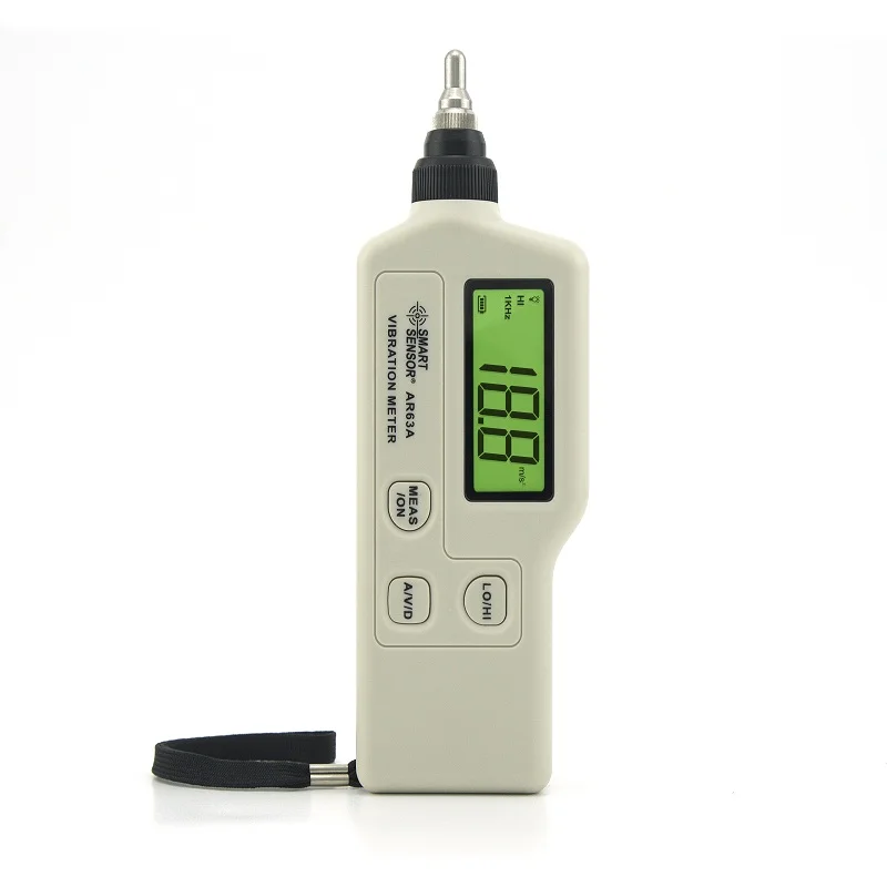 

Портативный цифровой измеритель вибрации, высокоточный тестер вибрации AR63A, диапазон измерения скорости 0,1 ~ 199,9 мм/с