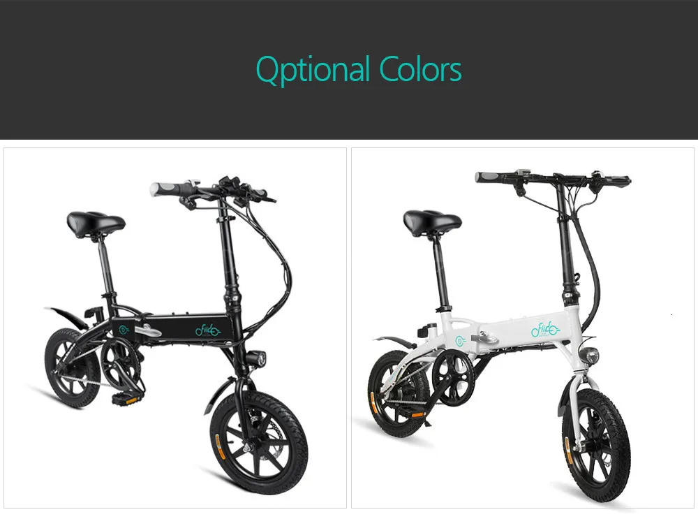 Fiido D1 Folding Electric Bike Two Wheels Electric Bicycle 14 Inch 36V 250W Mini Adults Electric Scooter With Seat